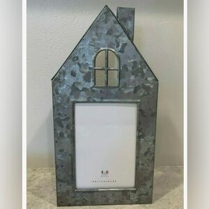 Pottery Barn Silver House-Shaped Picture Frame